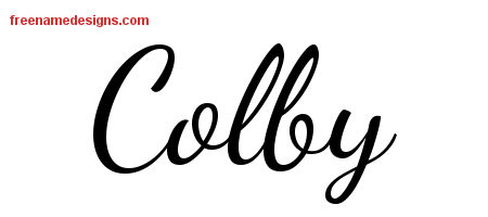 Lively Script Name Tattoo Designs Colby Free Download