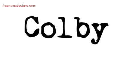 Vintage Writer Name Tattoo Designs Colby Free