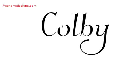 Elegant Name Tattoo Designs Colby Free Graphic