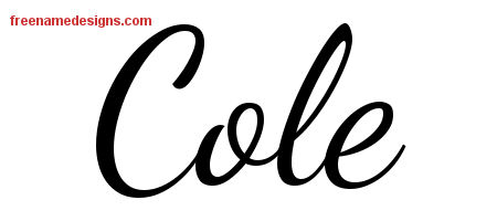 Lively Script Name Tattoo Designs Cole Free Download