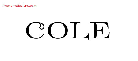 Flourishes Name Tattoo Designs Cole Graphic Download