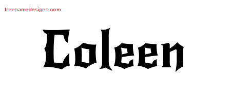 Gothic Name Tattoo Designs Coleen Free Graphic