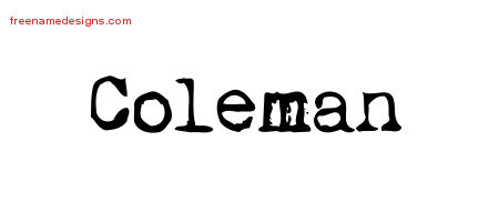 Vintage Writer Name Tattoo Designs Coleman Free