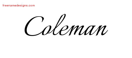 Calligraphic Name Tattoo Designs Coleman Free Graphic