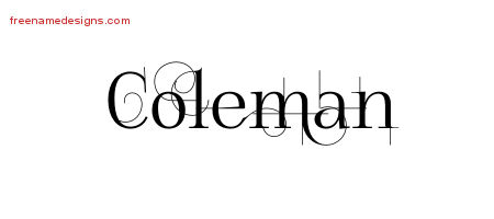 Decorated Name Tattoo Designs Coleman Free Lettering