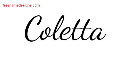 Lively Script Name Tattoo Designs Coletta Free Printout