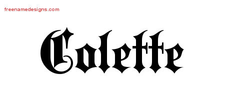 Old English Name Tattoo Designs Colette Free