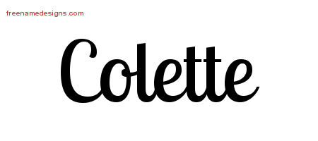 Handwritten Name Tattoo Designs Colette Free Download