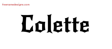 Gothic Name Tattoo Designs Colette Free Graphic