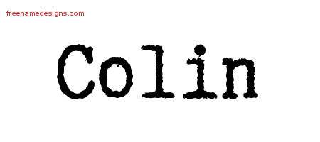 Typewriter Name Tattoo Designs Colin Free Printout