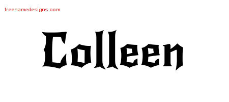 Gothic Name Tattoo Designs Colleen Free Graphic