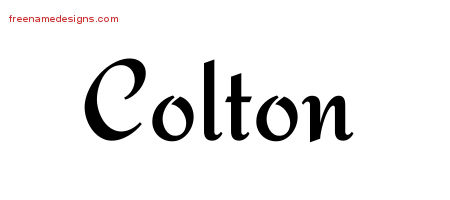 Calligraphic Stylish Name Tattoo Designs Colton Free Graphic