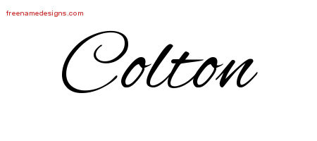 Cursive Name Tattoo Designs Colton Free Graphic