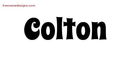 Groovy Name Tattoo Designs Colton Free