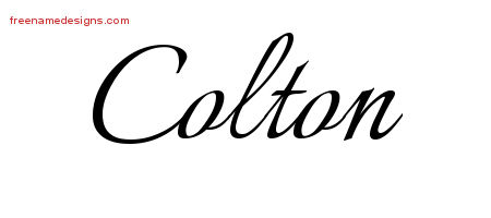 Calligraphic Name Tattoo Designs Colton Free Graphic