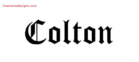 Blackletter Name Tattoo Designs Colton Printable