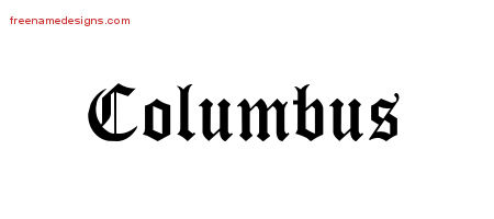 Blackletter Name Tattoo Designs Columbus Printable