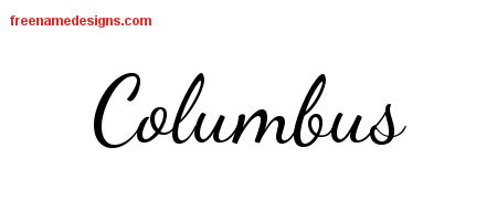 Lively Script Name Tattoo Designs Columbus Free Download
