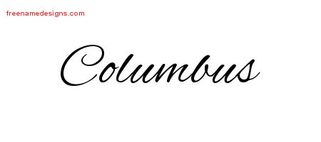 Cursive Name Tattoo Designs Columbus Free Graphic