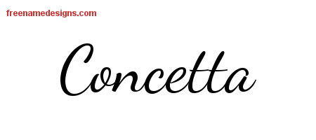 Lively Script Name Tattoo Designs Concetta Free Printout