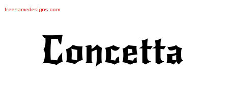 Gothic Name Tattoo Designs Concetta Free Graphic