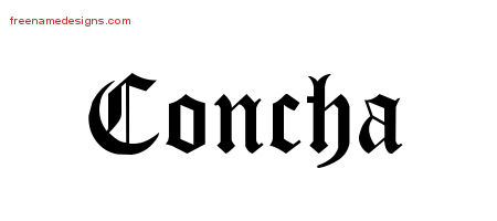Blackletter Name Tattoo Designs Concha Graphic Download