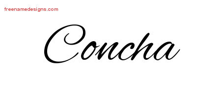 Cursive Name Tattoo Designs Concha Download Free