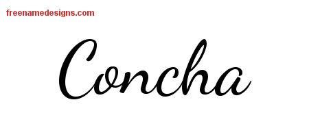 Lively Script Name Tattoo Designs Concha Free Printout