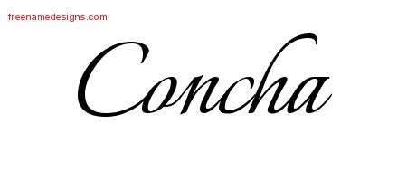 Calligraphic Name Tattoo Designs Concha Download Free