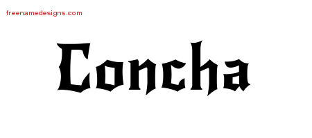 Gothic Name Tattoo Designs Concha Free Graphic
