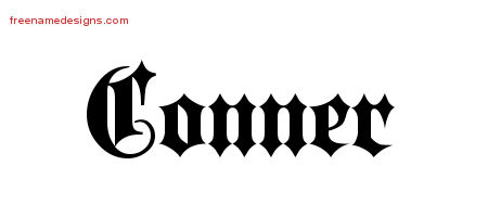 Old English Name Tattoo Designs Conner Free Lettering