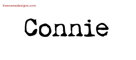Vintage Writer Name Tattoo Designs Connie Free Lettering
