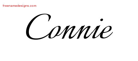 Calligraphic Name Tattoo Designs Connie Download Free