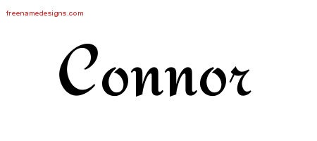 Calligraphic Stylish Name Tattoo Designs Connor Free Graphic