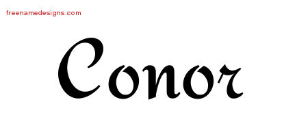 Calligraphic Stylish Name Tattoo Designs Conor Free Graphic