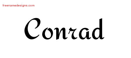 Calligraphic Stylish Name Tattoo Designs Conrad Free Graphic