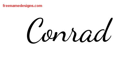 Lively Script Name Tattoo Designs Conrad Free Download