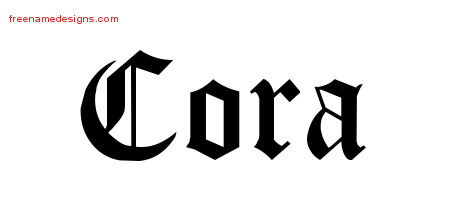 Blackletter Name Tattoo Designs Cora Graphic Download