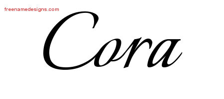 Calligraphic Name Tattoo Designs Cora Download Free