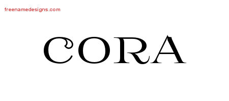 Flourishes Name Tattoo Designs Cora Printable