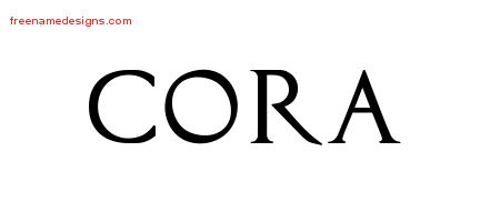 Regal Victorian Name Tattoo Designs Cora Graphic Download