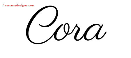 Classic Name Tattoo Designs Cora Graphic Download