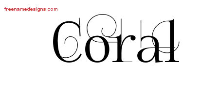 Decorated Name Tattoo Designs Coral Free