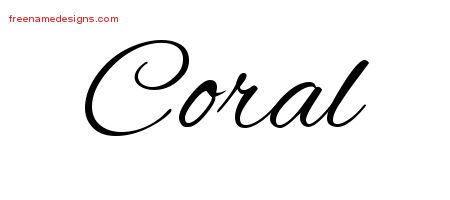 Cursive Name Tattoo Designs Coral Download Free