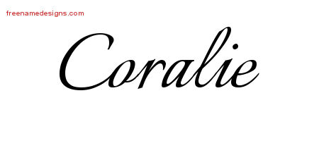 Calligraphic Name Tattoo Designs Coralie Download Free