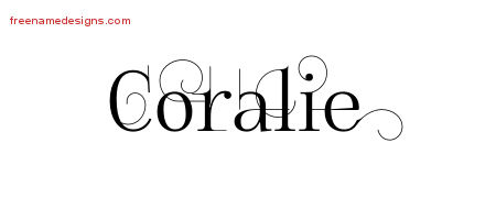 Decorated Name Tattoo Designs Coralie Free