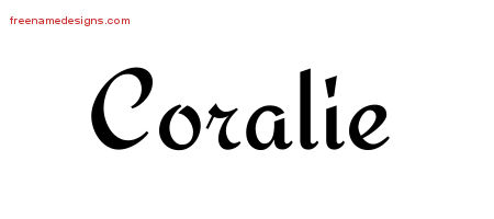 Calligraphic Stylish Name Tattoo Designs Coralie Download Free