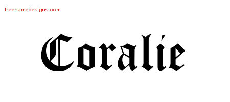 Blackletter Name Tattoo Designs Coralie Graphic Download