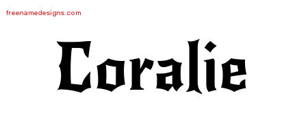 Gothic Name Tattoo Designs Coralie Free Graphic