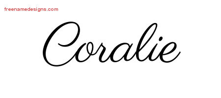 Classic Name Tattoo Designs Coralie Graphic Download